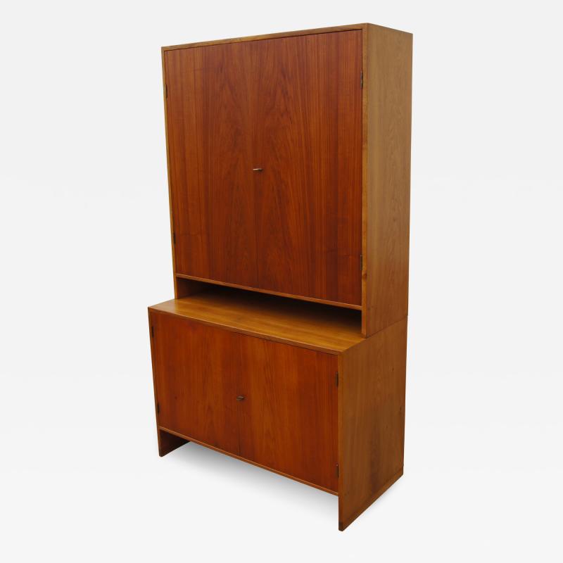 Hans Wegner Tall Teak and Oak Cabinet by Hans Wegner