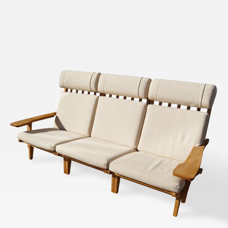 Hans Wegner Three Piece Oak Frame Sofa Model GE 375 by Hans Wegner for Getama