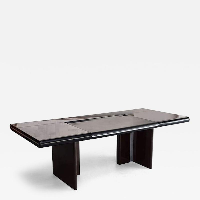 Hans von Klier Hans Von Klier Ebony de Macassar and Polished Chrome Desk Skipper Italy