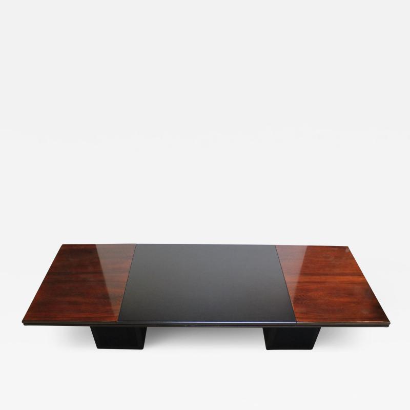 Hans von Klier Large Italian Rosewood and Leather Conference Table Desk By Hans Von Klier