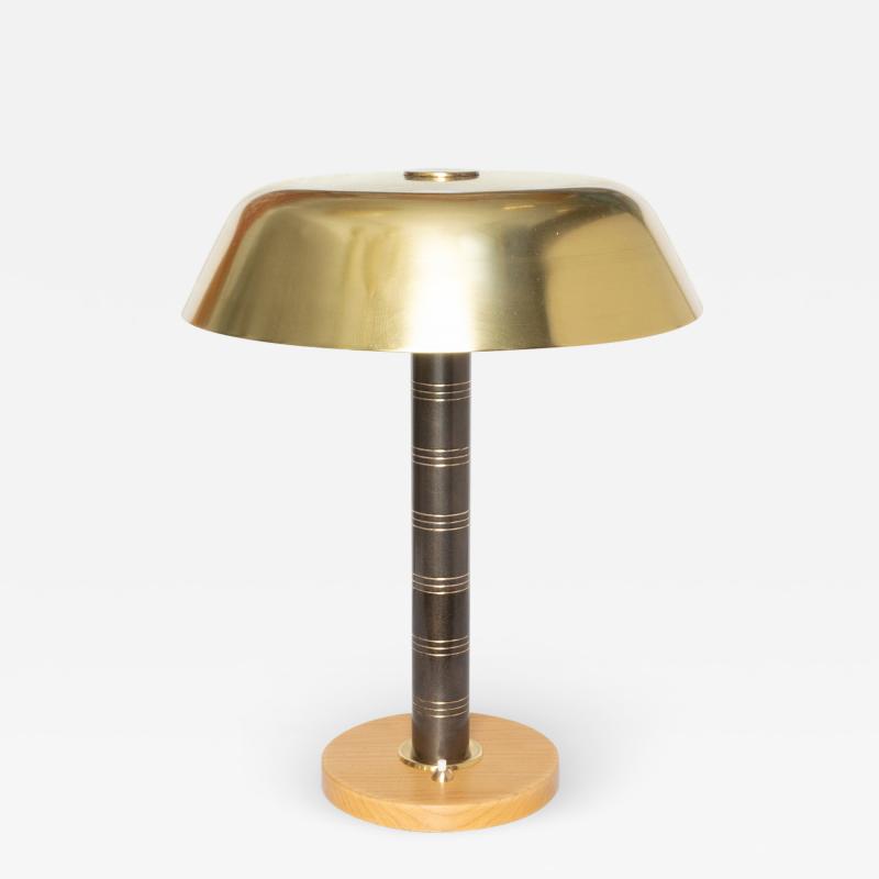 Harald Notini HARALD NOTINI FOR BOHLMARKS SWEDISH BRASS AND WOOD LAMP Scandinavian Modern