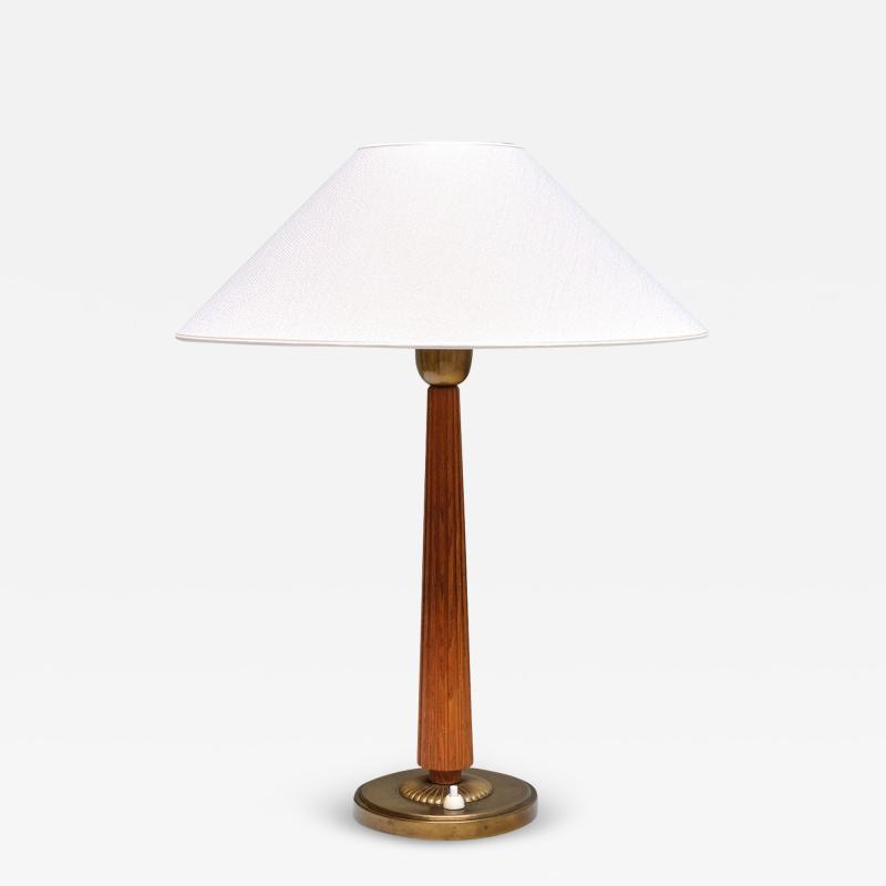 Harald Notini Harald Notini Attributed Table Lamp in Elm and Brass B hlmarks Sweden 1940s