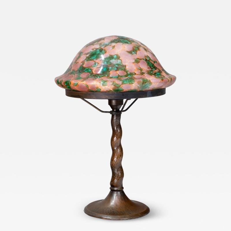 Harald Notini Harald Notini Hammered Copper Table Lamp Model 6834 B hlmarks Sweden 1920s