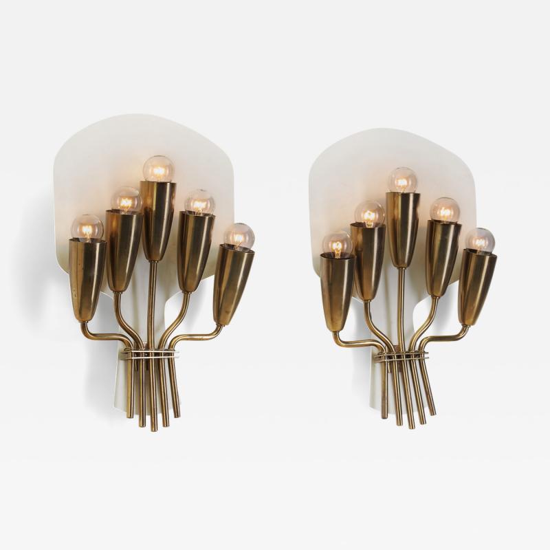 Harald Notini Harald Notini Model 8772 5 Wall Sconces Sweden 1950s