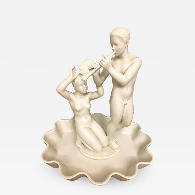 Harald Salomon Pan and Nymph by Harald Salomon 1900 1990 Norway Denmark porcelain