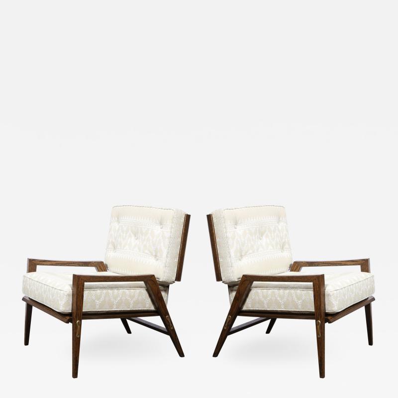 Harold M Schwartz Pair of Mid Century Modern Oak Lounge Chairs by Harold Schwartz for Romweber Co 