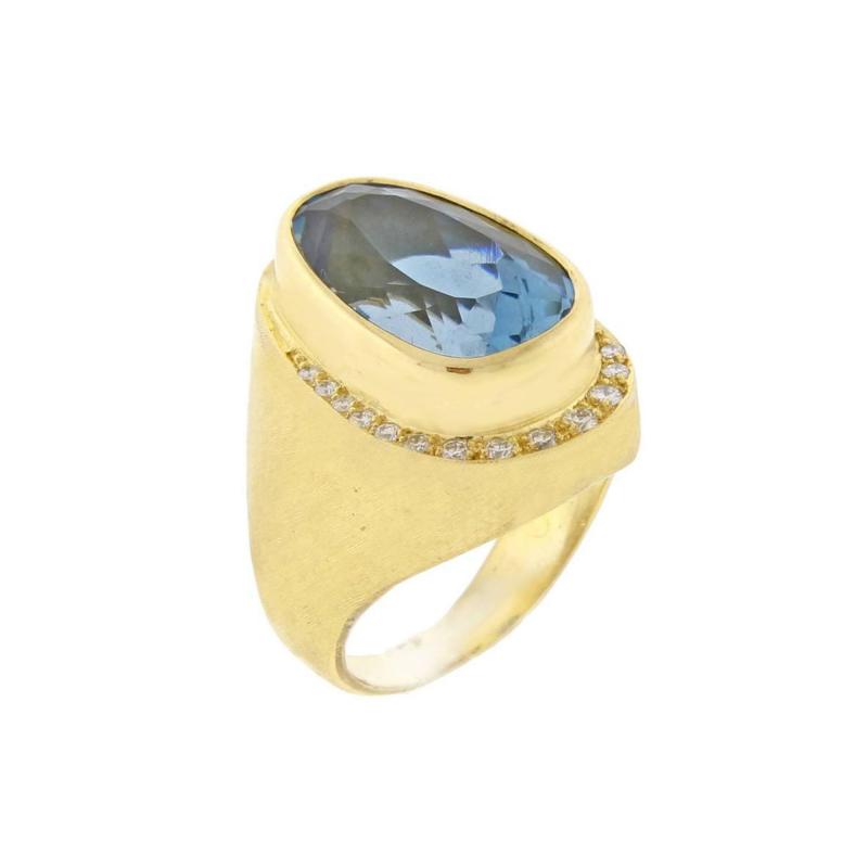 Haroldo Burle Marx Burle Marx Blue Topaz and Diamond Ring