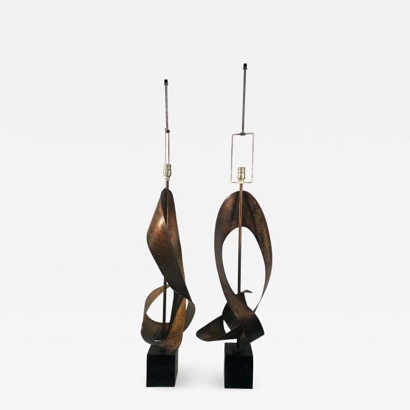 Harry Balmer MIXED METALS ABSTRACT SCULPTURAL LAMPS BY HARRY BALMER