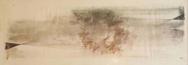 Harry Bertoia Early Harry Bertoia Monoprint Pencil Signed on Verso