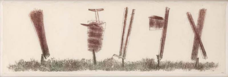 Harry Bertoia Harry Bertoia Framed Monoprint on Rice Paper USA 1960s