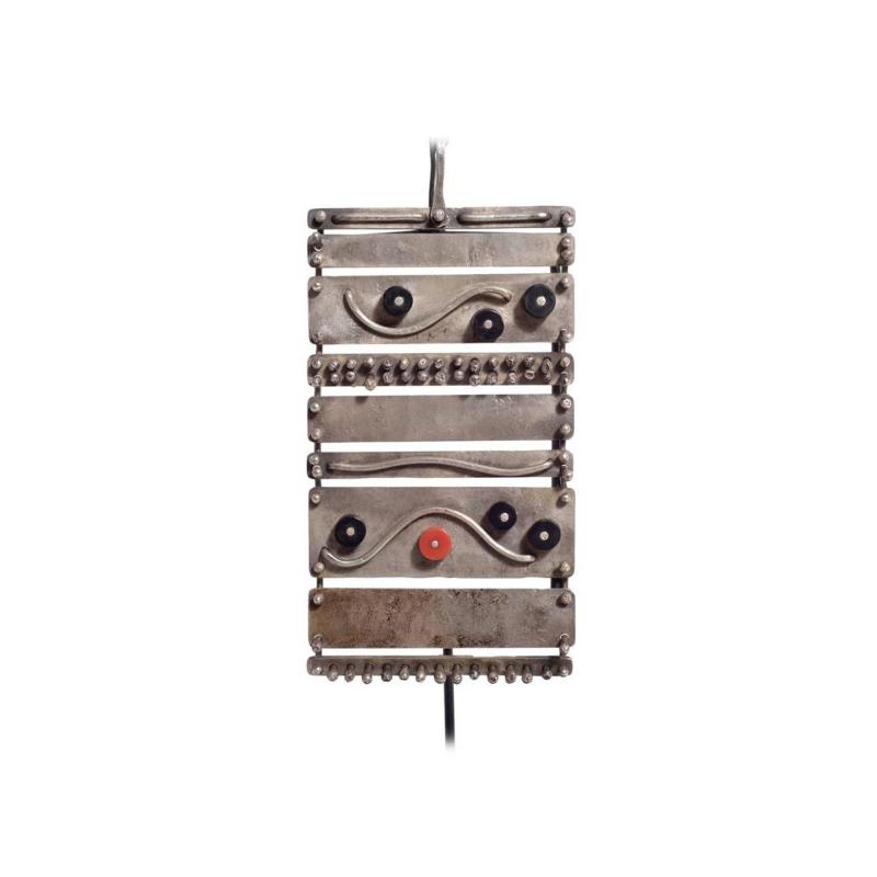 Harry Bertoia Important Harry Bertoia Silver Ebony and Coral Pendant USA circa 1950