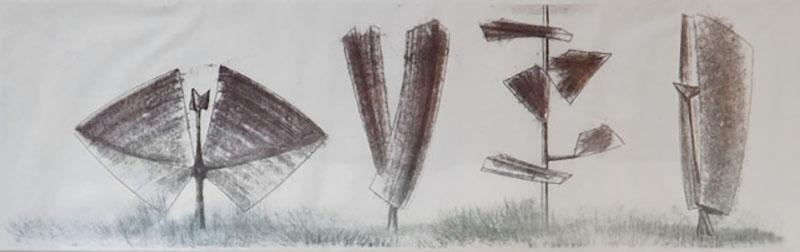 Harry Bertoia Monotype 4 Sculptures 