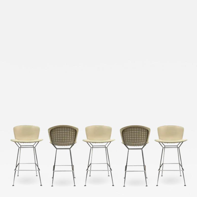 Harry Bertoia Set of Five Mid Century Modern Harry Bertoia for Knoll Wire Bar Stools