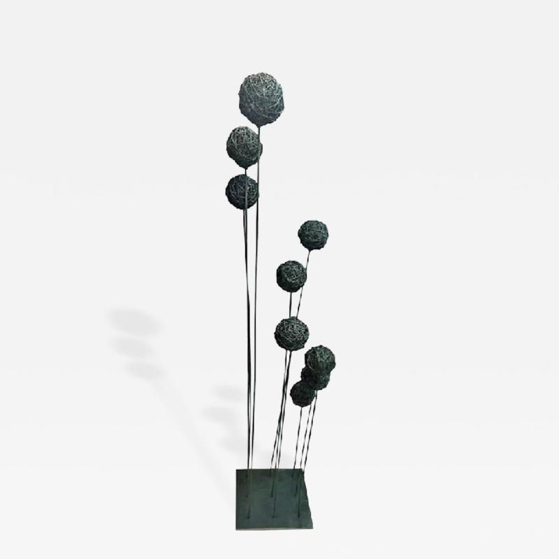 Harry Bertoia Style Modernist Kinetic Wire Ball Sculpture