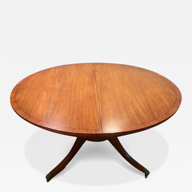 Harry Morse Meyers Regency Style Walnut Extension Dining Table with 3 Leaves Table Pads