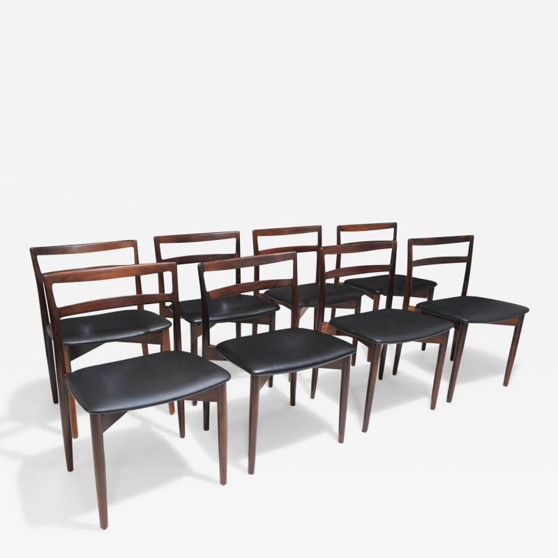 Harry Ostergaard Harry Ostergaard Danish Rosewood Dining Chairs Set of Eight 8 