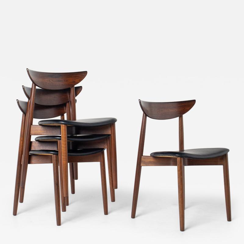Harry Ostergaard Set of Four Rosewood Dining Chairs by Harry stergaard for Randers M belfabrik