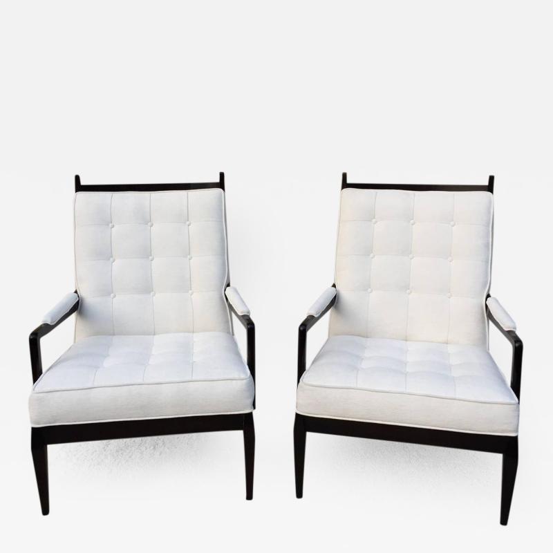 Harvey Probber Elegant High Back Club Chairs