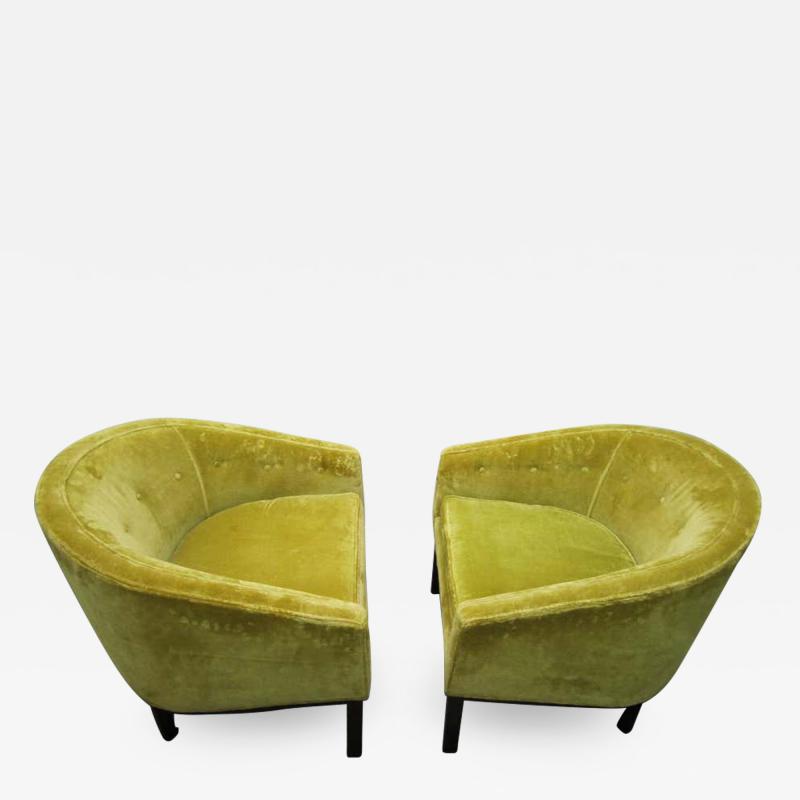 Harvey Probber Fabulous Pair Harvey Probber Style Barrel Back Lounge Chairs Mid century Modern