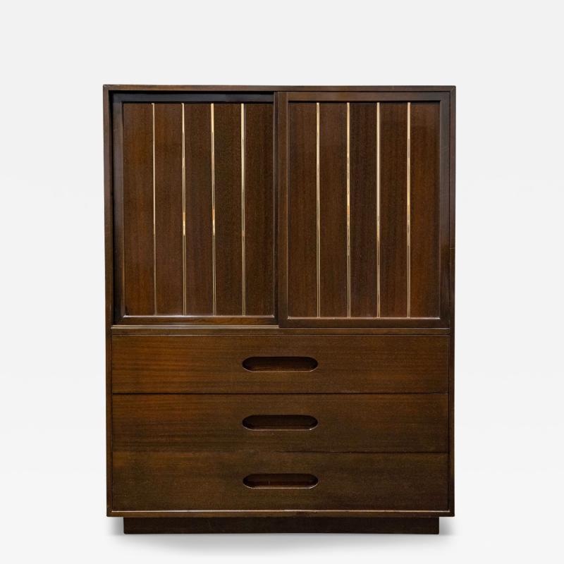 Harvey Probber Harvey Probber Chest of Drawers in Mahogany with Sliding Doors 1950s Signed 