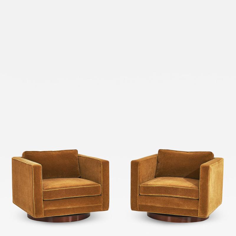 Harvey Probber Harvey Probber Cube Swivel Chairs Model no 1461