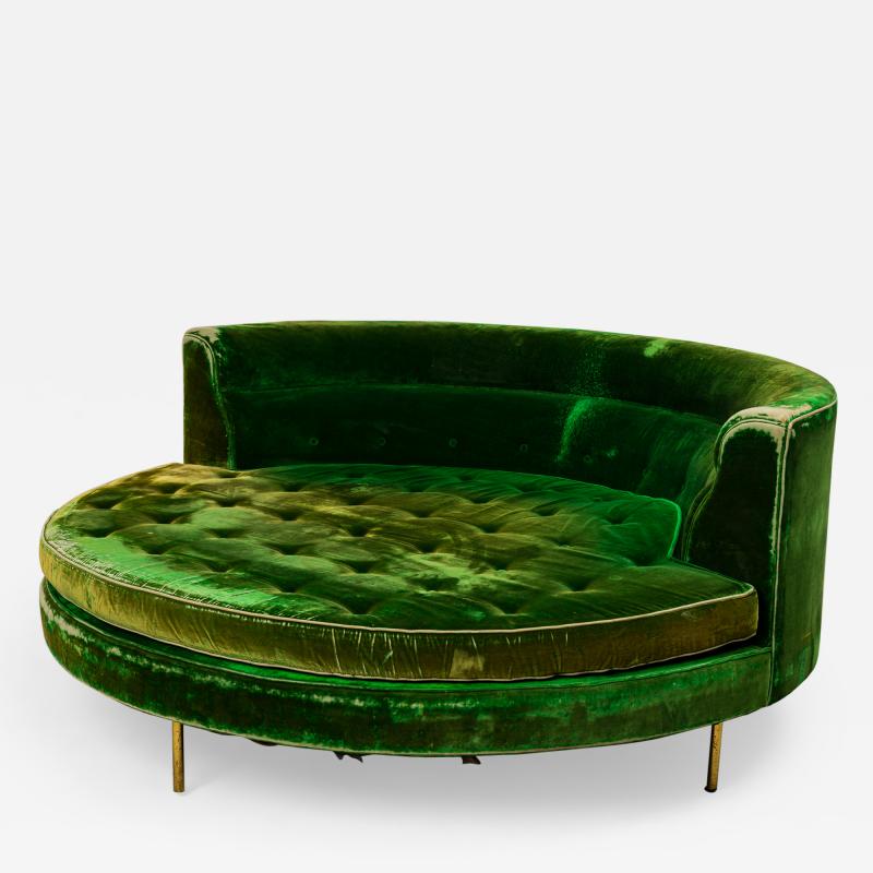 Harvey Probber Harvey Probber Green Velvet Round Sofa