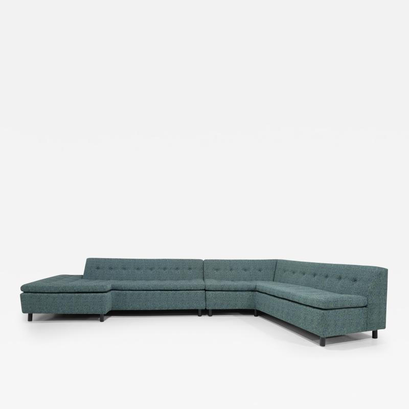 Harvey Probber Harvey Probber Iconic Architectural Angle Sofa in Wool Upholstery