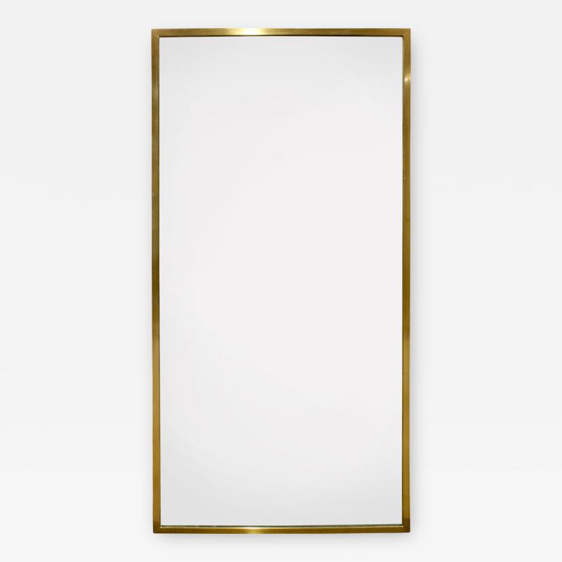 Harvey Probber Harvey Probber Large Rectangular Mirror with Brass Frame 1950s