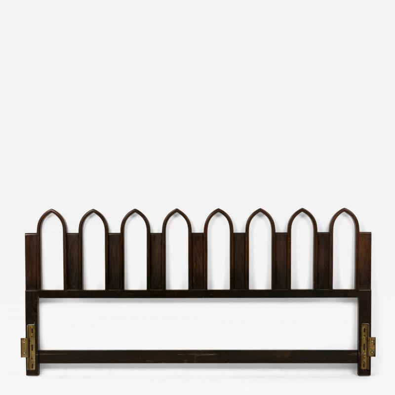Harvey Probber Harvey Probber Mid Century American Arch King Size Walnut Headboard