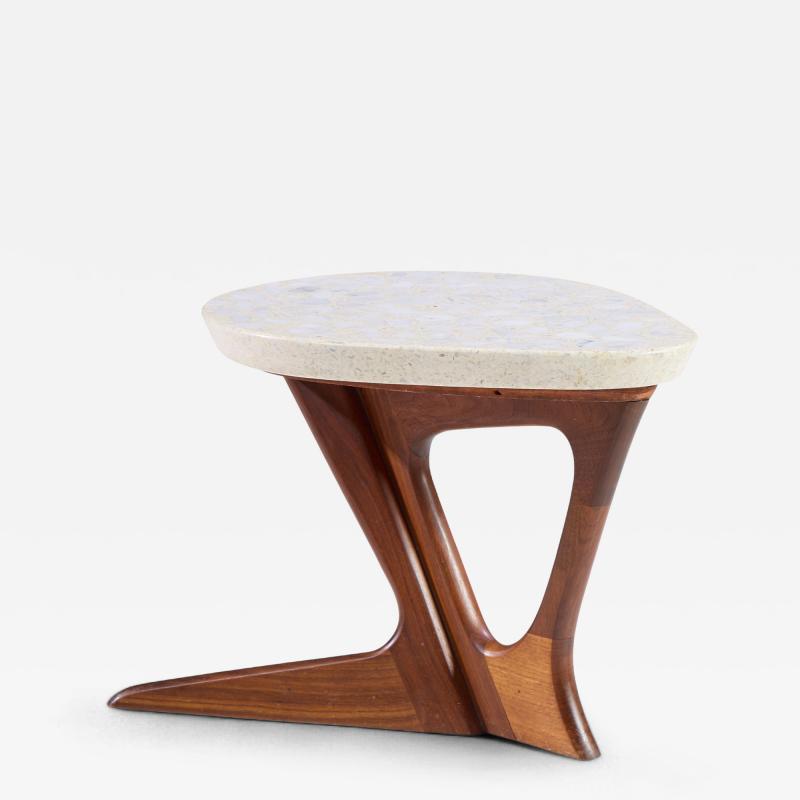 Harvey Probber Harvey Probber Mid Century Walnut and Terrazzo Side End Table
