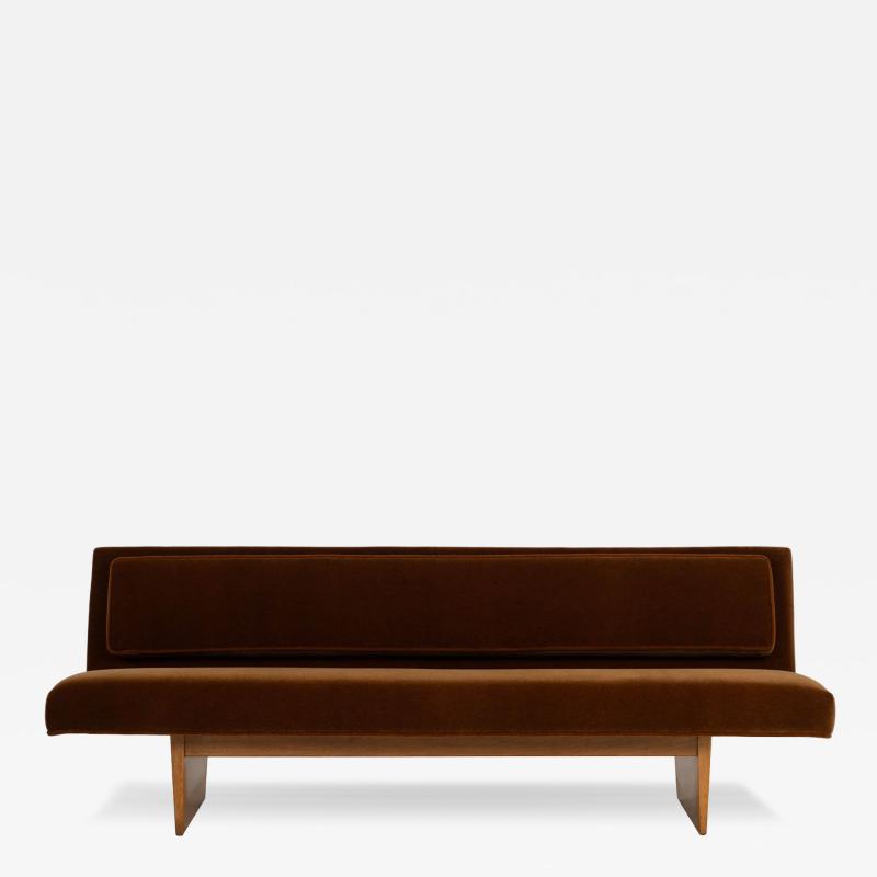 Harvey Probber Harvey Probber Rare Slipper Sofa Mahogany Wood and Mohair 1955c