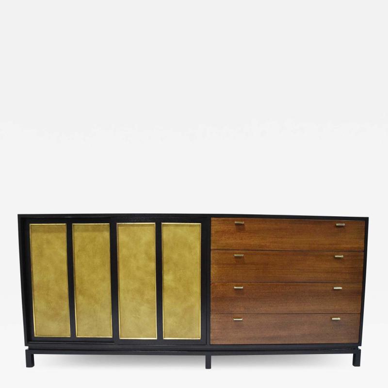 Harvey Probber Harvey Probber Signed Sideboard in Mahogany with Gold Trim 1960s