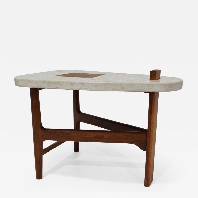 Harvey Probber Harvey Probber Terrazzo and Walnut Side Table