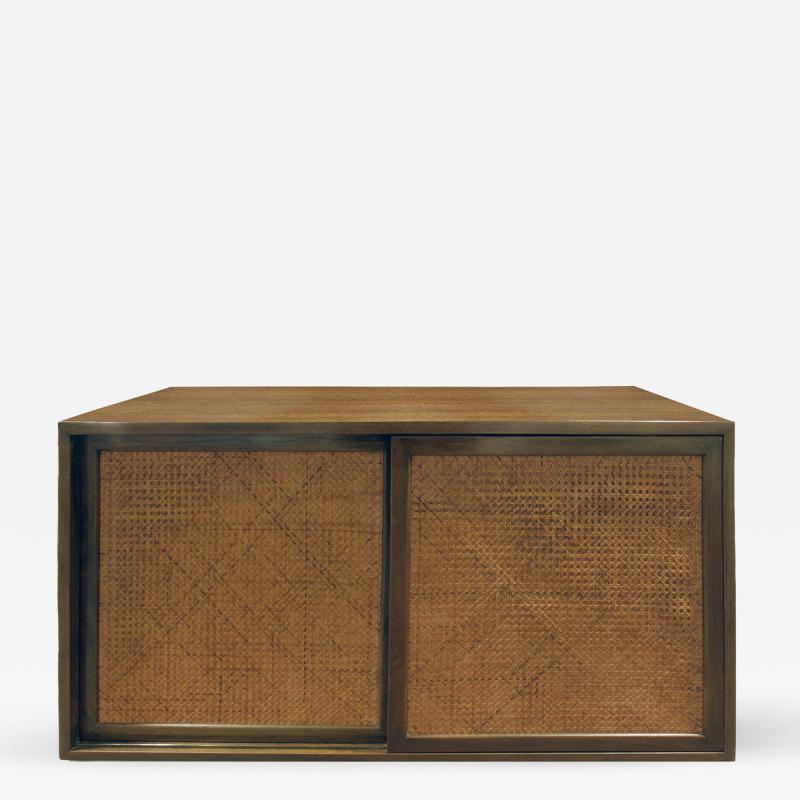 Harvey Probber Harvey Probber Wall Mounted Cabinet with Inset Caned Doors 1950s