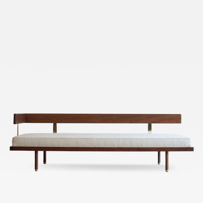Harvey Probber Mahogany and Brass Daybed by Harvey Probber C 1950s