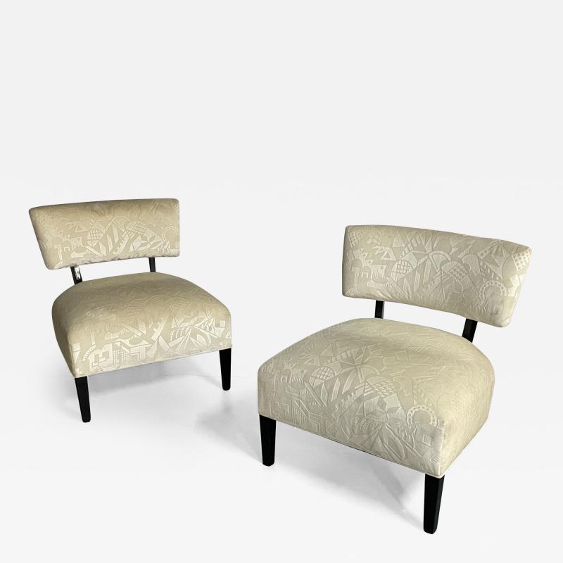 Harvey Probber Pair Mid Century Modern Organic Form Harvey Probber Style Lounge Slipper Chair