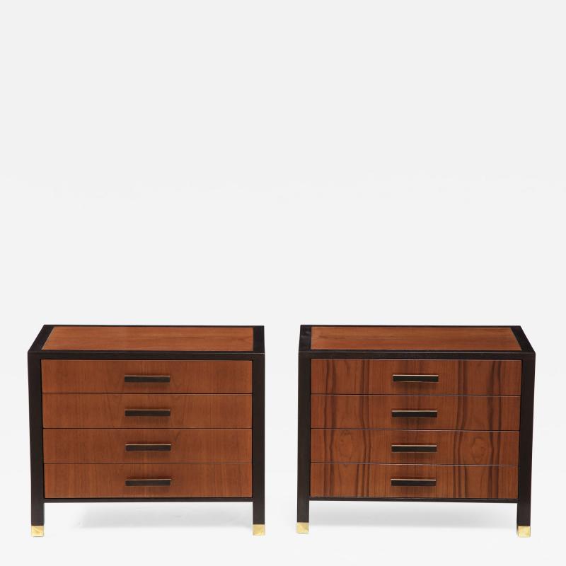 Harvey Probber Pair of Harvey Probber Nightstands End Cabinets in Walnut Ebonized Mahogany