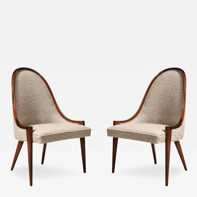 Harvey Probber Pair of Mid Century Modernist Gondola Slipper Chairs by Harvey Probber