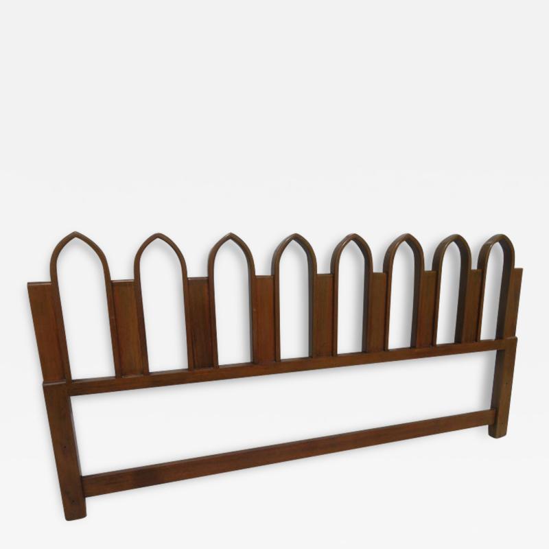 Harvey Probber Stunning Cathedral Style Walnut Kingsize Headboard Mid Century Modern