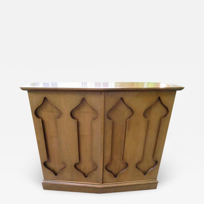Harvey Probber Stylish Slim Harvey Probber Style Midcentury Trefoil Design Console Cabinet