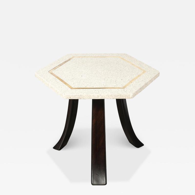 Harvey Probber TERRAZZO AND BRASS INLAY TABLE