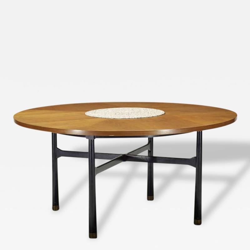 Harvey Probber Walnut Center Table with Stone Insert by Harvey Probber