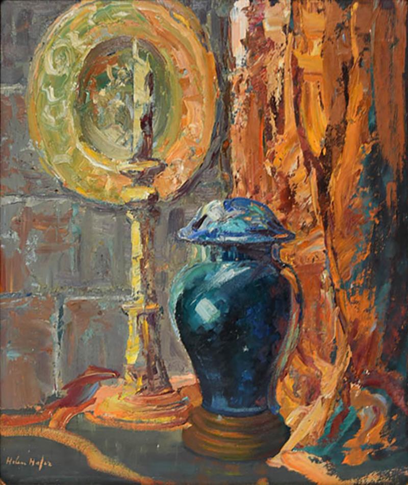 Helen Hafer Table Scene by Helen Hafer Laguna Beach Artist Framed