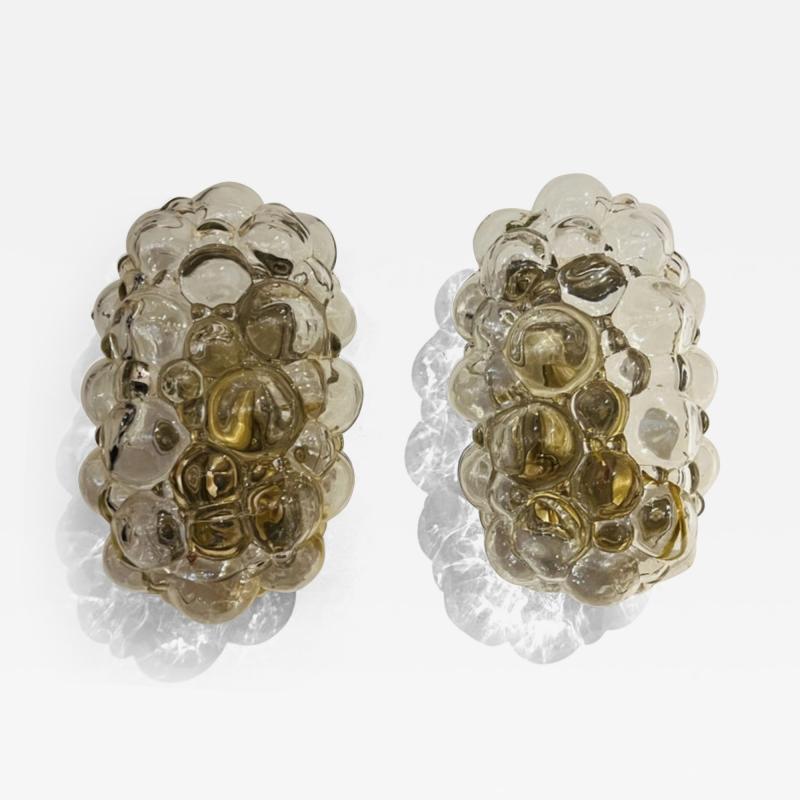 Helena Tynell Pair of 1960s Austrian Helena Tynell Bubble Glass Wall Lamps