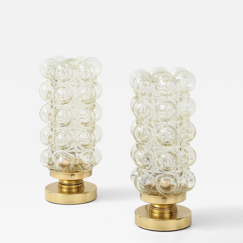 Helena Tynell Pair of 1960s Helena Tynell Clear Bubble Glass Lamps