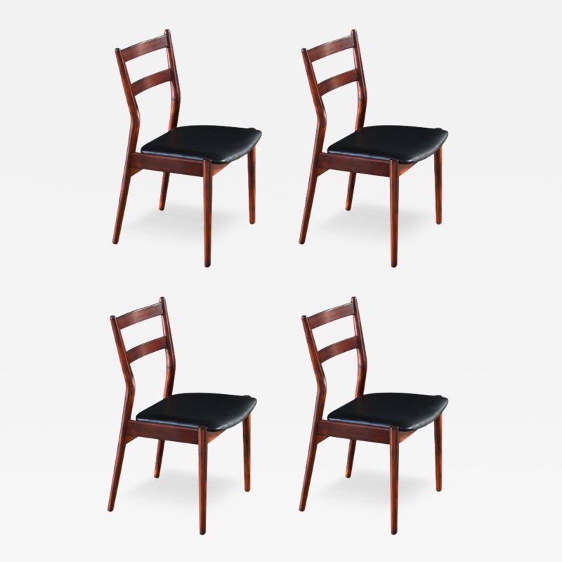 Helge Sibast Helge Sibast Model 59 Rosewood Leather Dining Chairs for Sibast Mobler
