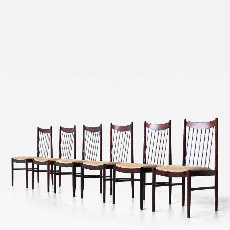 Helge Sibast Helge Sibast model 422 dining chairs in rosewood Denmark 1960