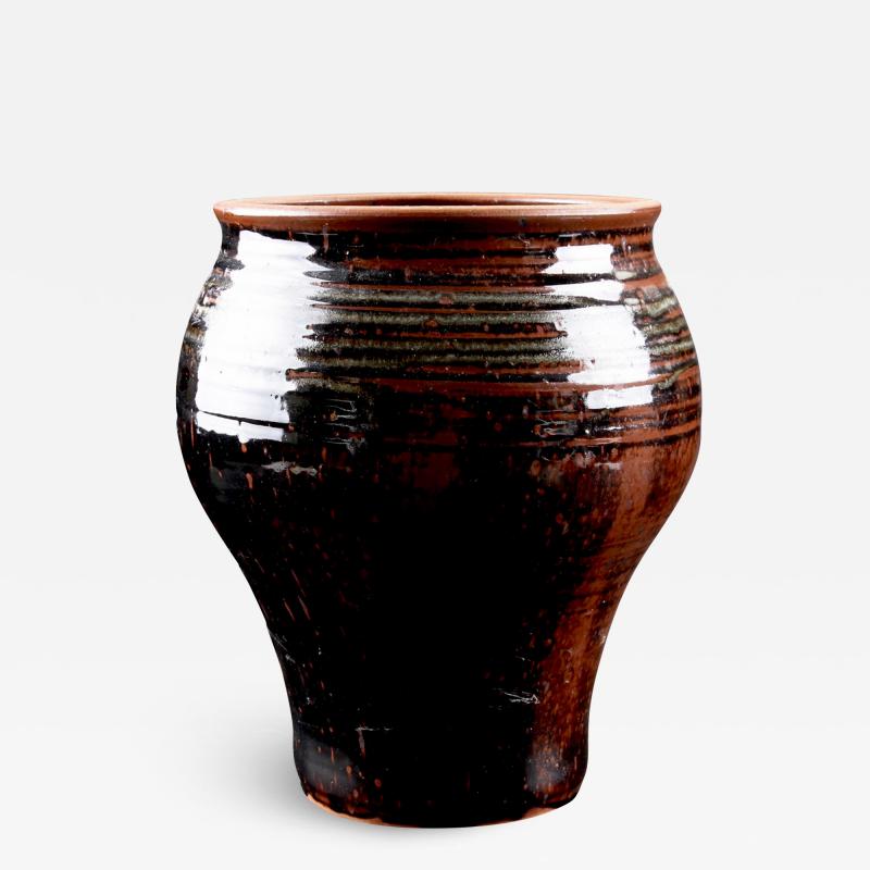 Helle Allpass Large Vase with Black Glaze by Helle Allpass