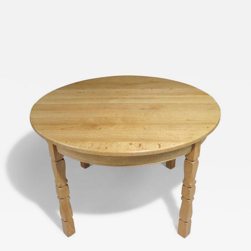 Henning Kjaernulf Henning Kj rnulf Scandinavian Solid White Oak Round Dining Table with Leaves