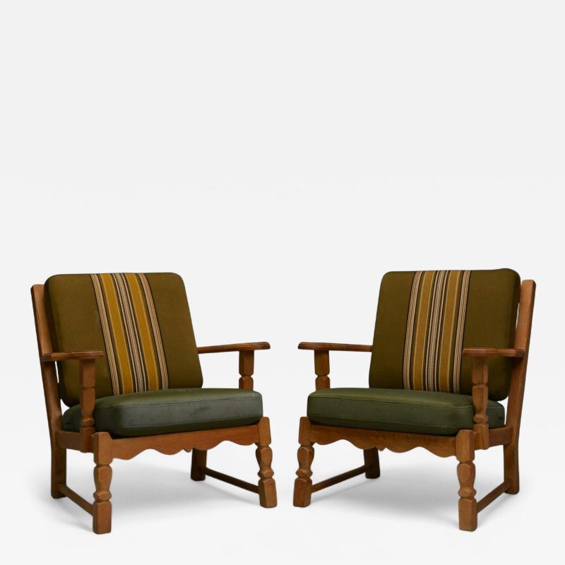 Henning Kjaernulf Henning Kjaernulf Danish Modern Oak Fabric Denmark 1940s